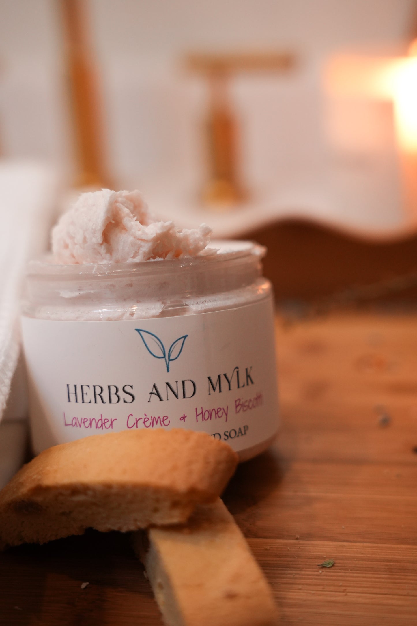 Lavender Crème + Honey Biscotti Botanical Whipped Soap
