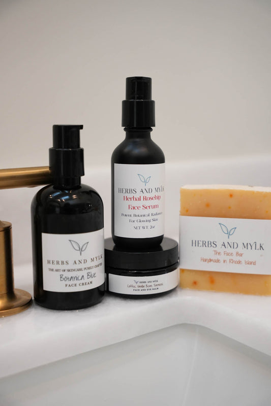 Herbal Radiance face ritual products arranged