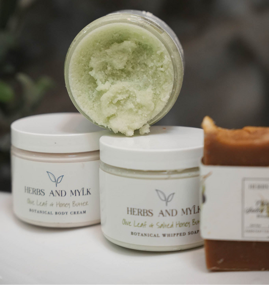 Olive Leaf sugar scrub texture close-up
