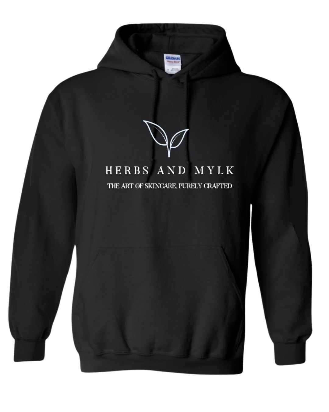 Herbs and Mylk Full Hoodie – Black (Full Logo & Tagline)