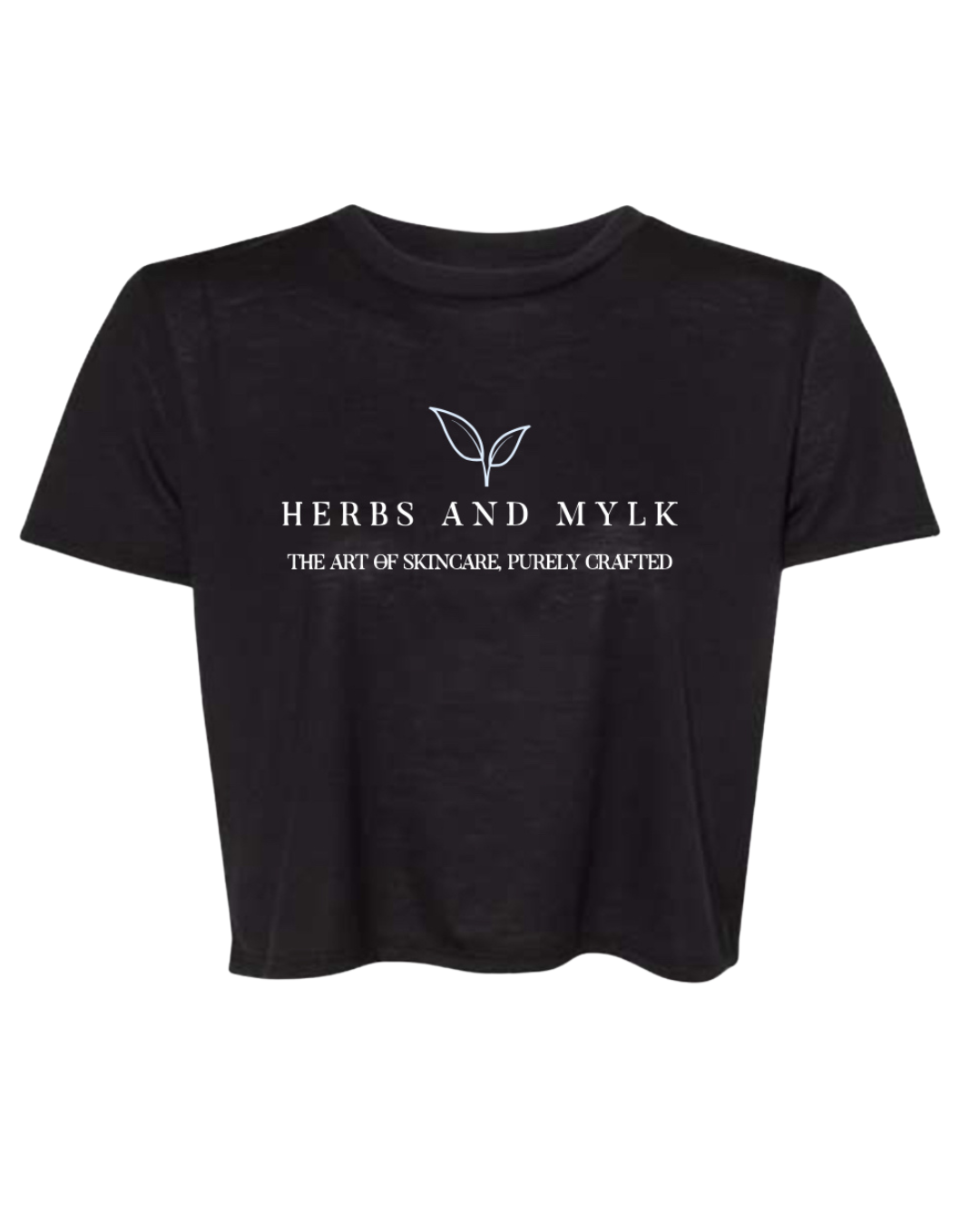 Herbs and Mylk Cropped Tee – Logo & Tagline (Across Chest)