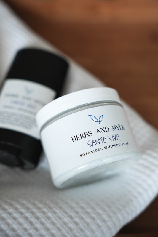 Santo Vivo whipped soap texture close-up