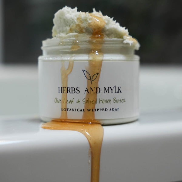 Olive Leaf + Salted Honey Butter Botanical Whipped Soap