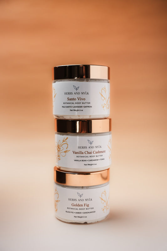 Gilded Butter Bundle three jars arranged together