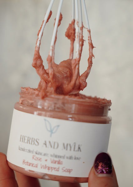Rose & Vanilla Botanical Whipped Soap