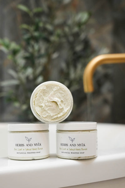 Olive Leaf + Salted Honey Butter Botanical Whipped Soap