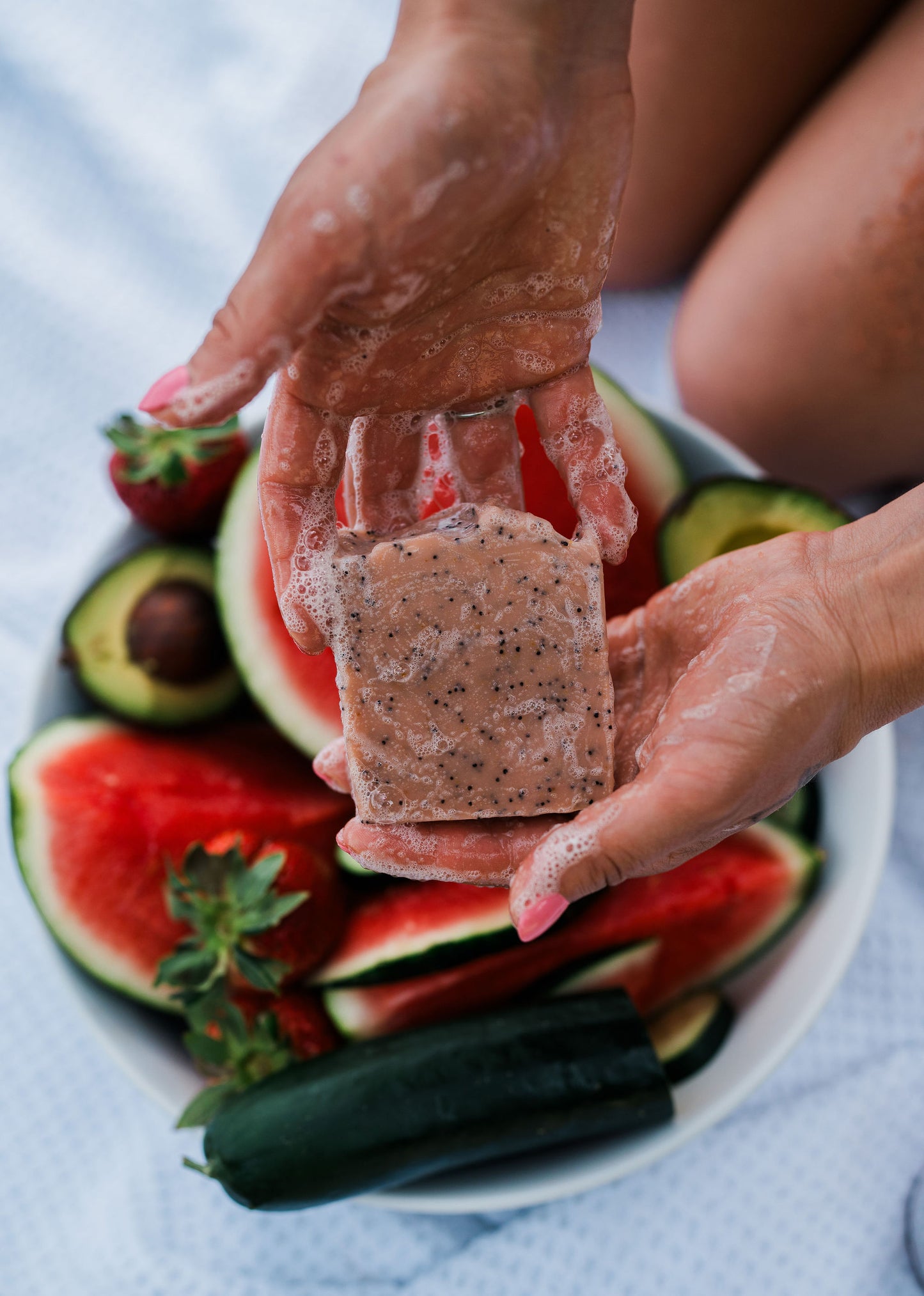 Watermelon, Strawberry, Avocado, & Mint Botanical Cleansing Scrub Bar