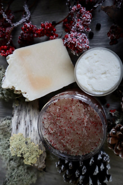Cranberry Fig & Cashmere Soap, Scrub & Hydrate Gift Set