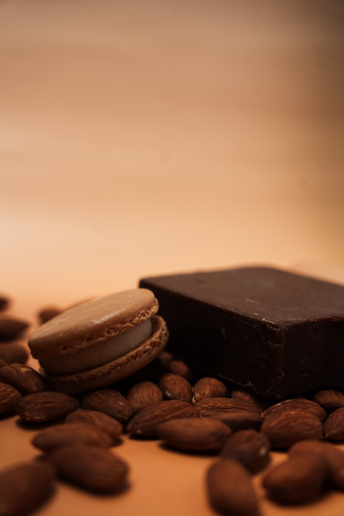 Almond Macaroon soap bar with dried botanicals