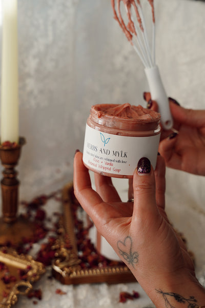Rose & Vanilla Botanical Whipped Soap