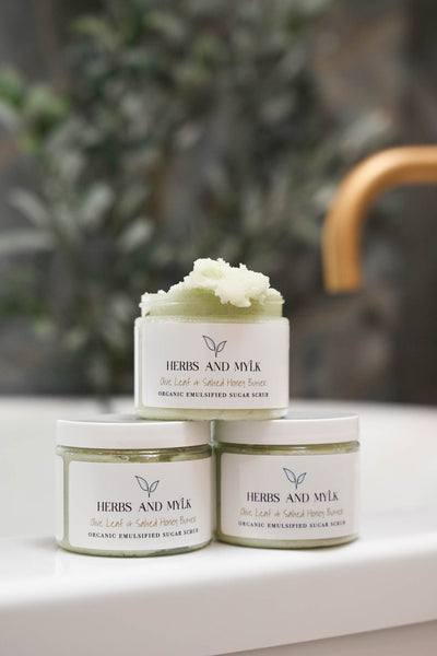 Olive Leaf + Salted Honey Butter Organic Emulsified Sugar Scrub