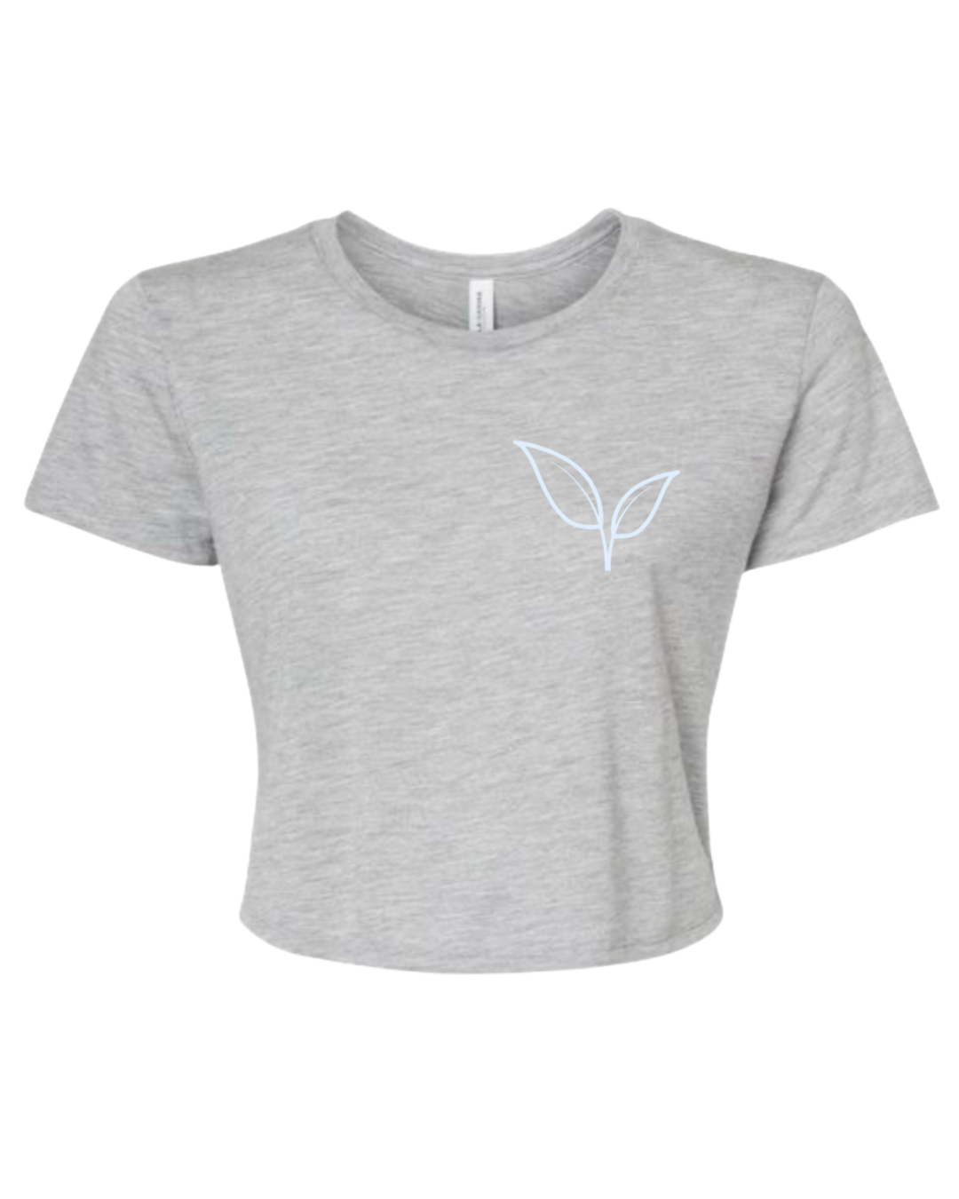 Herbs and Mylk Minimalist Crop – Grey (Leaf Logo Only)